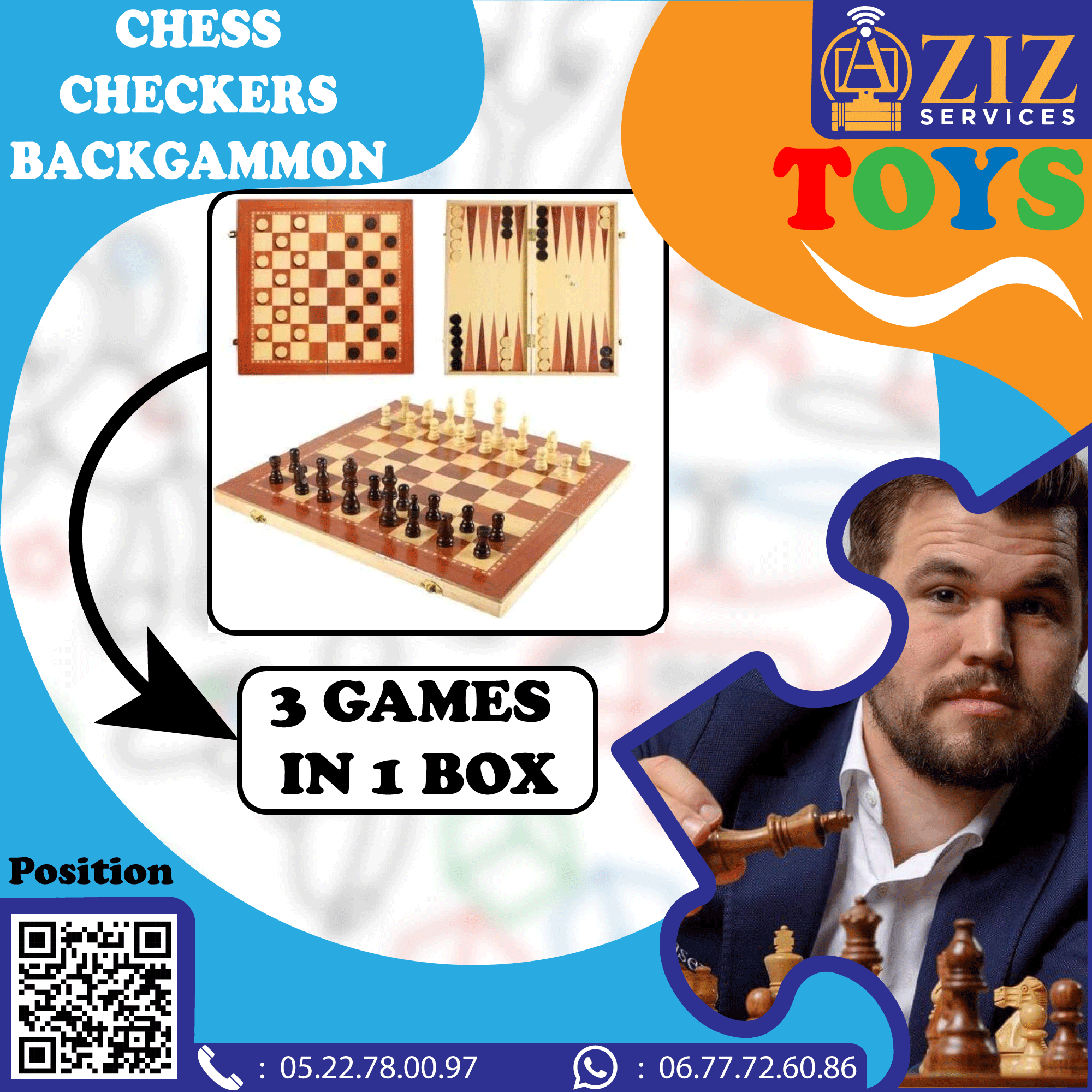 chess and checkers and backgammon